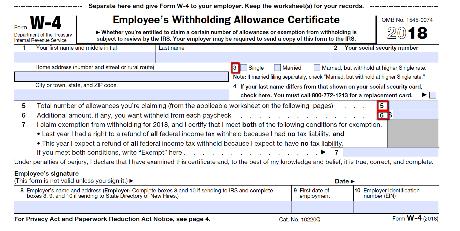 Form W4 Screenshot