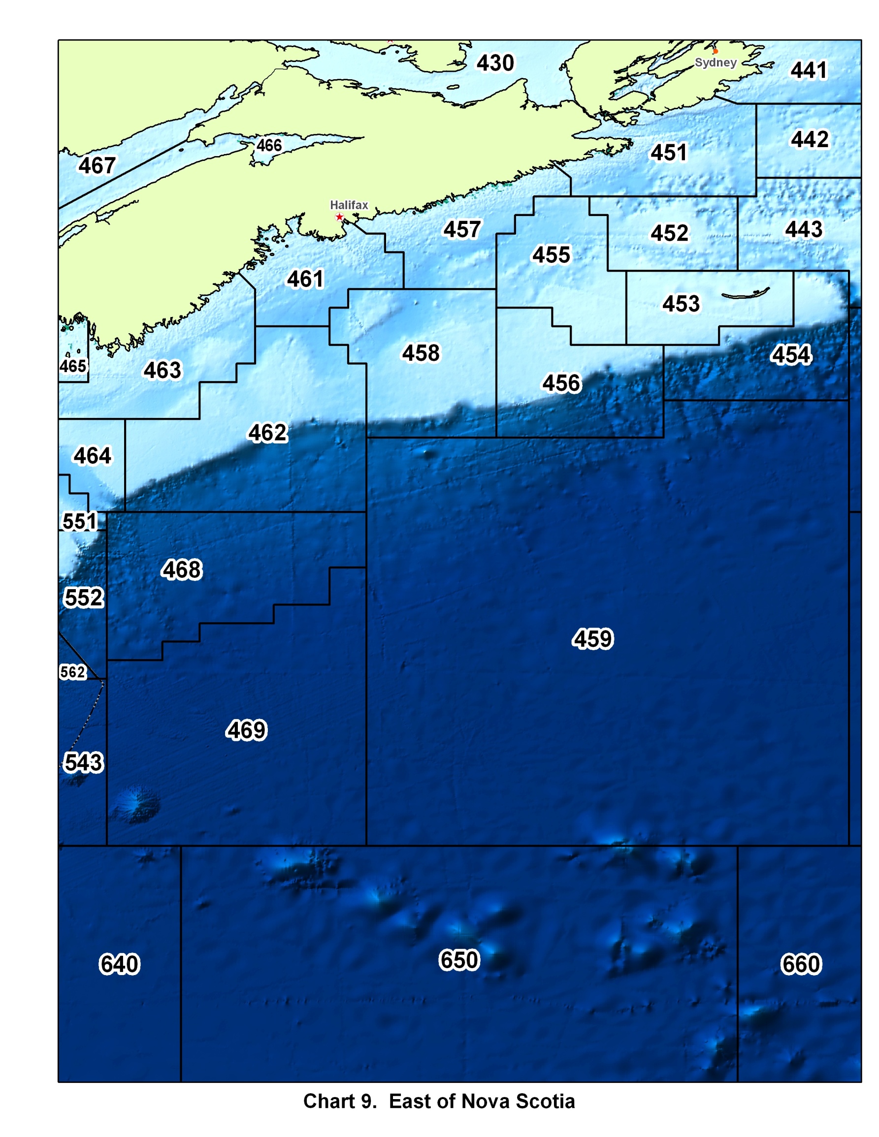 Chart 9 - East of Nova Scotia