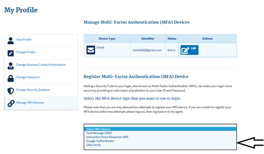 Manage MFA Devices