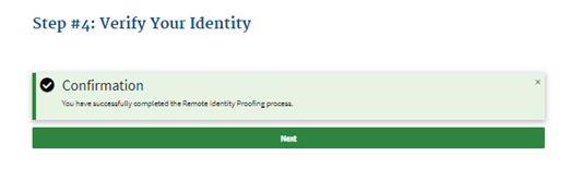 Identity Verification Confirmation 