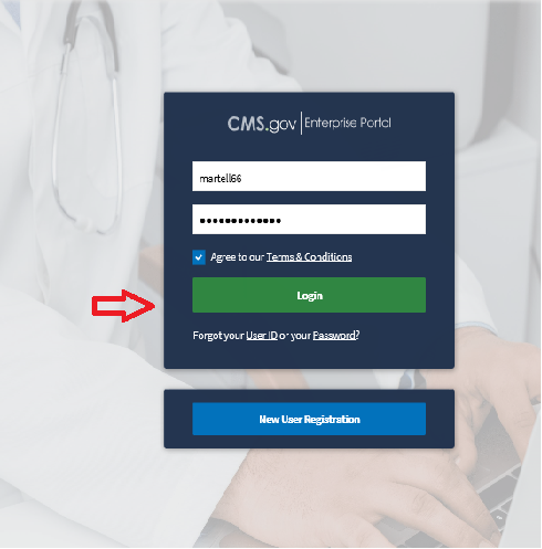 CMS Enterprise Portal - Enter User ID and Password