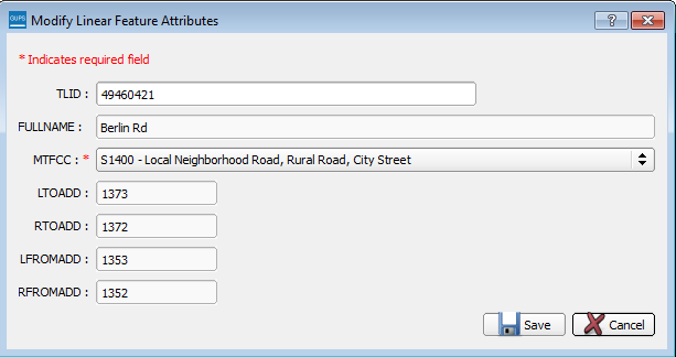 Modify linear feature attributes