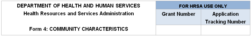 Form 4: Community Characteristics