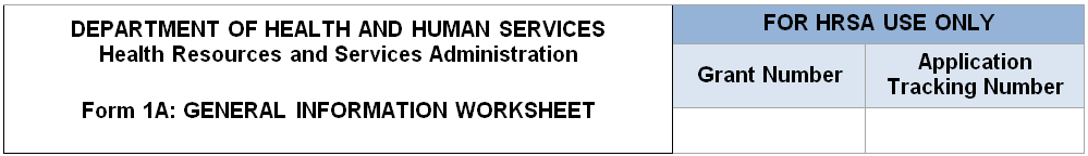 Form 1A: General Information Worksheet